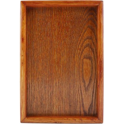 Rechthoekig Houten Theeblad Serveertafel Bord Snacks Voedsel Opbergbak voor Hotel Thuis(22*15cm) brown