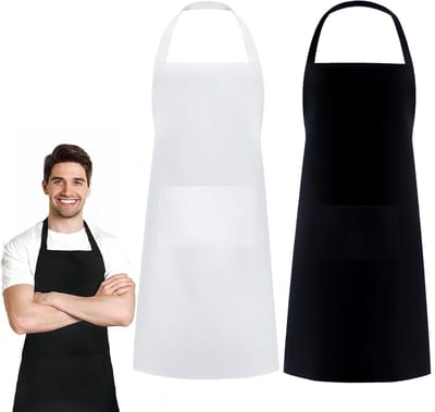 Verstelbare Waterdichte Schorten Set van 2, Persoonlijke Keuken Schorten voor Koken, Barbecue en Restaurantgebruik met Opbergzakken