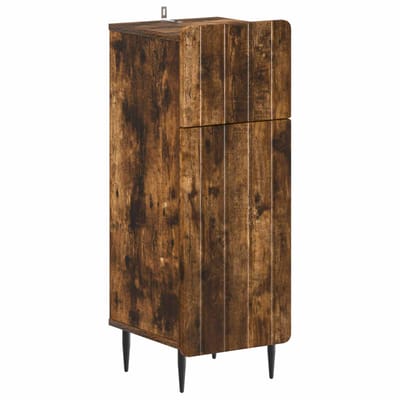vidaXL - Badkamer - Opbergkast - ZWOLLE - Gerookt - eiken - 30 - x - 31 - x - 79,5 - cm