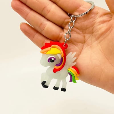 CHPN - Unicorn Sleutelhanger - Unicorn keychain - Siliconen - Eenhoorn - Transparant/Blauw - Kinderfeestje - Uitdeelcadeau - Feestje - MeisjesJongens - Traktatie - Leuke sleutelhanger