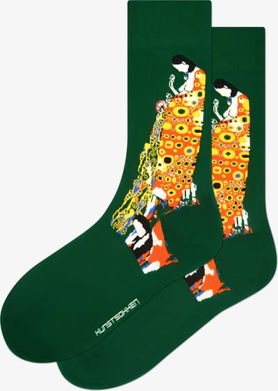 Kunst sokken - Hoop II: Gustav Klimt - Sokken Dames 36 40 - Biologisch Katoenen Sokken - funny socks happy - Vrolijke Sokken - Grappige Sokken - Sokken Cadeau