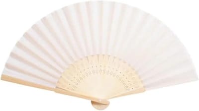 Vouwwaaiers Imitatiezijde - Zijde Waaiers - Bruiloft Dansen - Handgemaakt Elegant Accessoire - 3 stuks - Crèmekleurig