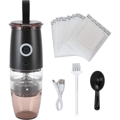 Moulin à café électrique portable conique à 5 vitesses, chargement USB, pour la maison L