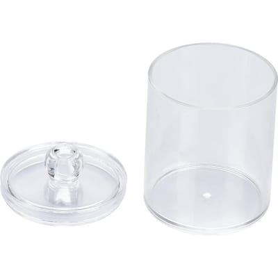 Transparante ronde wattenstaafjeshouder, acryl wattenstaafjeshouder, opbergcontainer en organizer white