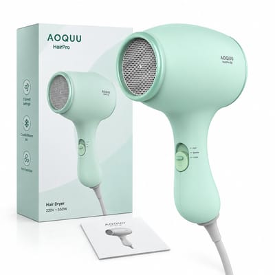 Haardroger - 220 V - koude en warme lucht met ionenfunctie - niet-opvouwbare handgreep - productverpakking