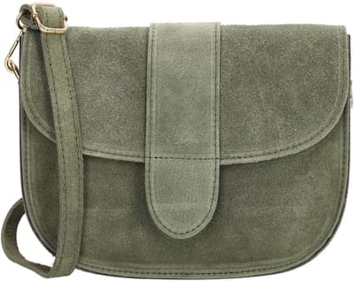 Charm London Anna Schoudertas - Crossbody - Suede - Leer - Leren Dames Tas - Pistache
