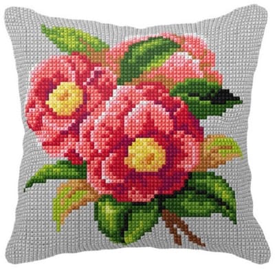 Borduurpakket - 99091 KRUISSTEEK KUSSEN ORCHIDEA - Camelia's