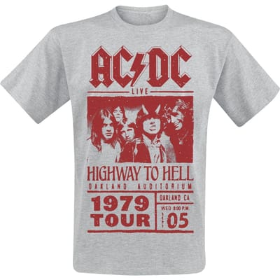 AC/DC T-shirt - Highway To Hell - Red Photo - 1979 Tour - S tot XXL - voor Mannen - grijs gemêleerd