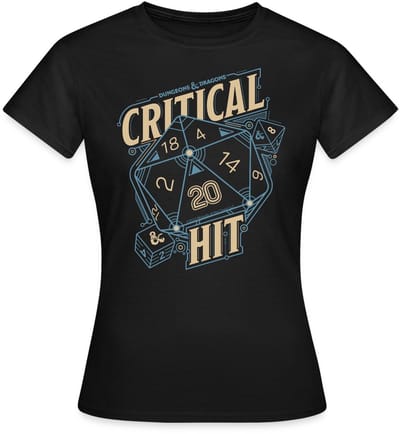 Dungeons And Dragons D20 Kubus Critical Hit T-Shirt Dames