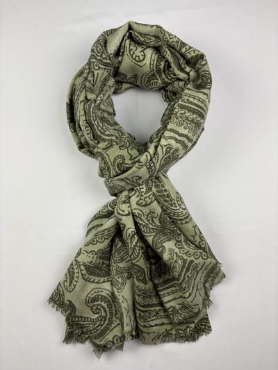 Leuke sjaal met vrolijke print van mooi materiaal 20% wol met 70% viscose