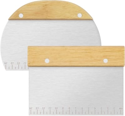Dough Scraper en Cutter Set van RVS en Plastic voor Bakken van Pizza, Brood en Gebak met Flexibele Spatula's en Smeermessen