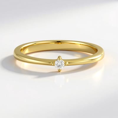 Cavill - Zilveren damesring - 925 sterlingzilver verguld - Afrikaanse I3 (H) diamant 0,027 ct - ronde briljant - elegant design