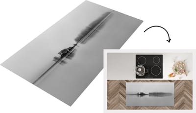 Keukenloper - Loper keuken - Meer zwart-wit foto - 120x60 cm - Keukenloper vinyl
