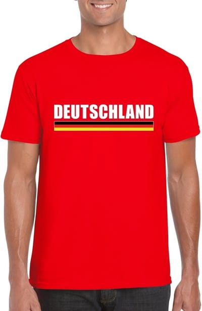 Rood Duitsland supporter t-shirt voor heren - Duitse vlag shirts S