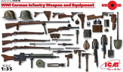 ICM Modelbouwpakket Militaire voertuigen - 35678 WWI German Infantry Weapon and Equipment Plastic - 1:35 - Modelbouw