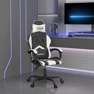 vidaXL - Gamestoel - kunstleer - zwart - en - wit