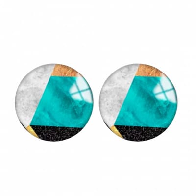 Clip Oorbellen- Marisa - 2 cm turquoise