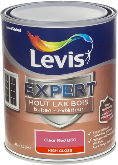 Levis - Expert Hout Lak Buiten High Gloss Mix - Clear Red B60 - Mengverf - 1 L