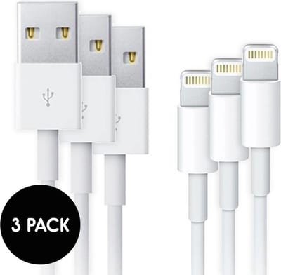 3 stuks iPhone kabel USB Lightning - geschikt voor iPhone 6, 7 - oplader - oplaadkabel
