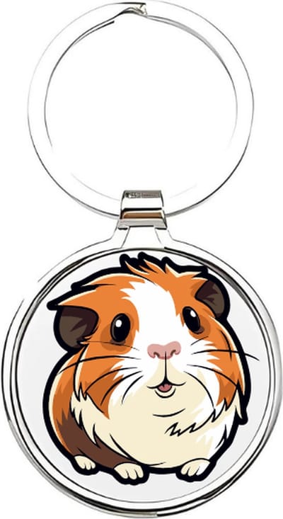 Akyol - Cavia Sleutelhanger - cavia - DIerenliefhebbers - Huisdieren - knaagdieren - Hamster - 4 x 7,5 CM