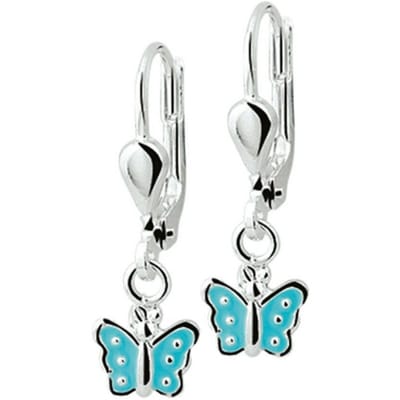 Zilveren Oorhangers vlinder brisur haak 1016443