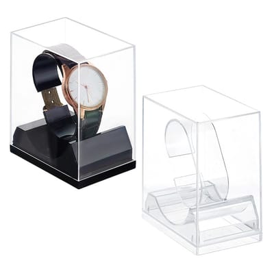 JHUBERS- Horlogehouder Hoogwaardig Acryl - Horloge Houder Draaiend - Horloge Organizer - Horloge Displayrek - Horlogekussen - 2 Maten Beschikbaar - Horloge Display