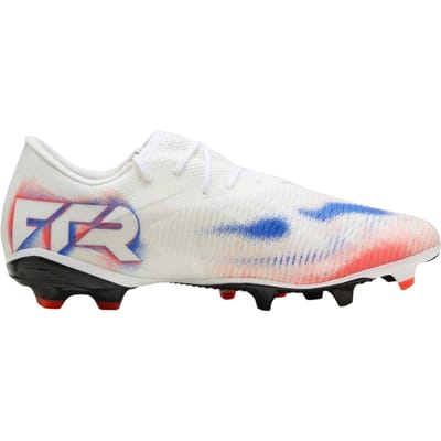 Puma Future 8 voetbalschoenen voor heren, geschikt voor stevige ondergrond (Wit, Zwart, Rood)