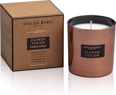 Atelier Rebul Flower Fusion - Geurkaars (210g) - 45 Branduren - Bloemige & Oriëntaalse Geur - Sojawas