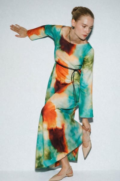 Touché Privé - Crepe jurk met batikprint - Meerkleurig - Dames