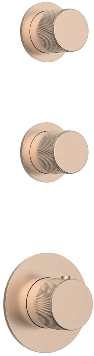 DutchLine - Grip 3-Weg Thermostische Douchekraan – Geborsteld Brons Koper