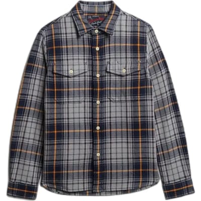 Superdry Zwaar blauw geruit overhemd