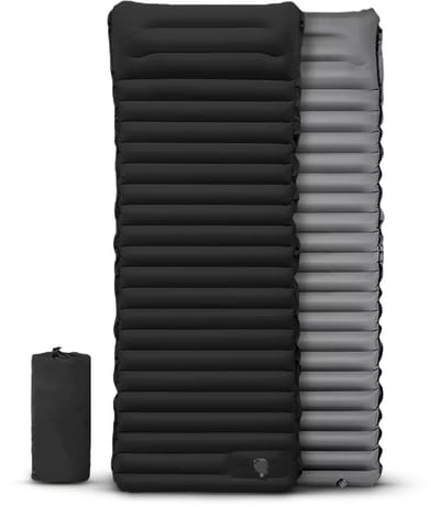 Ever Trex Slaapmat Comfort - 193x70x10cm - Ingebouwde Pomp - 1 Persoons - Camping Matras - Zelfopblaasbaar - Zwart