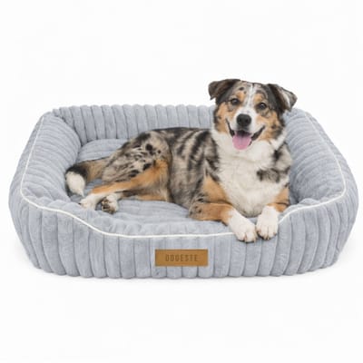 Dogeste Calmi - Hondenmand XL 85x65 cm - Anti stress - Zacht - Ribfluweel Grijs