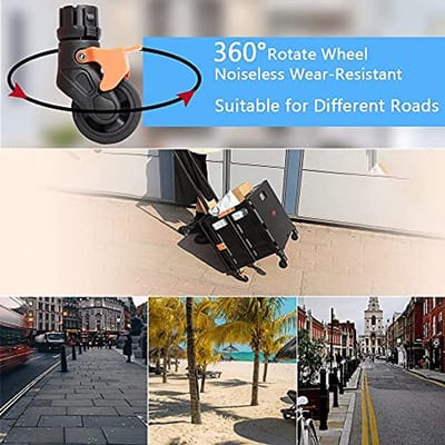 Vouwbare winkelwagen met deksel en 360° draaibare wielen