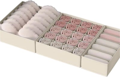 Ondergoed Organizer Set - Lade Organizer Opbergdoos - Kleding Opbergen - Met Scheidingswanden - 33 cm Breed - Zwart/Bruin