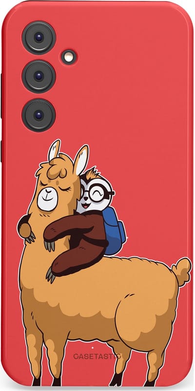 Casetastic hoesje geschikt voor Samsung Galaxy A35 - Dubbellaagse bescherming - Lui en lekker - Fashion Case - Koraal Goud