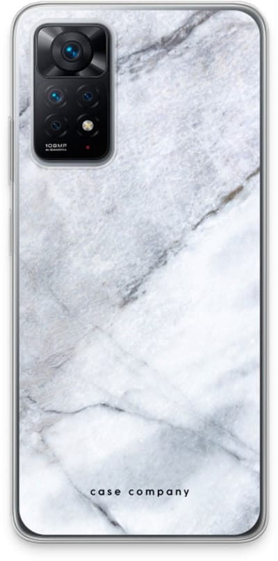 Case Company® - Hoesje geschikt voor Xiaomi Redmi Note 11 Pro hoesje - Witte marmer - Soft Cover Telefoonhoesje - Bescherming aan alle Kanten en Schermrand