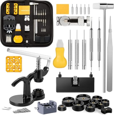 Complete Horlogemakers Gereedschap Set met 88 Stukken, Inclusief Verstelbare Opener en Nylon Tas voor Horloge Reparatie en Onderhoud