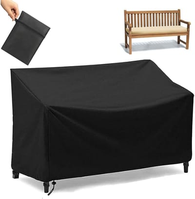 KZQ Waterdichte tuinstoelhoes beschermhoes zwart 190x66x89 cm met trekkoord en opberghoes ademend UV-bestendig voor stapelstoelen outdoor