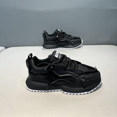 Lente Zomer Heren Platform Gevulkaniseerde Schoenen Casual Sneakers Designer Mocassins Veterschoenen Gumschoenen Loafers Grote Maat 48 44 zwart