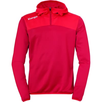 Kempa Emotion 2.0 Hoody met 1-4 Rits Kind Chili Rood-Rood Maat 116