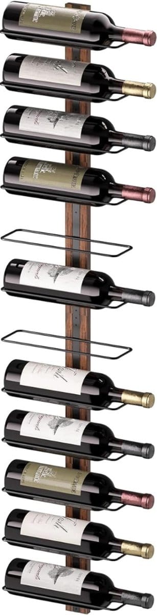 TIM® Wijnrek Muur - Wijnrek - Wijnrekken - Zwart - ‎35cm x 12cm x 33cm