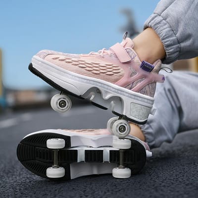 Chaussures Runaway à quatre roues pour garçons et filles, chaussures de patinage à roulettes 41