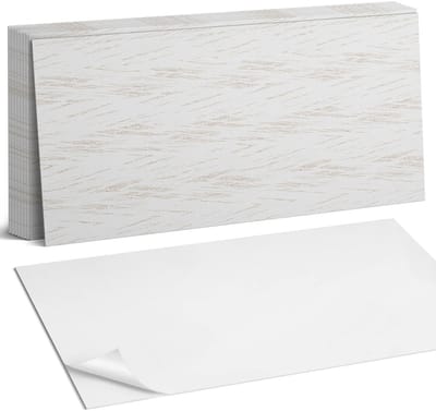 Coloray Plaktegels - Textuur met delicate lijnen Zelfklevende Wandtegels - 40 cm x 20 cm - Romig Plaktegels - 10 stuks - Rechthoek PVC Tegels - Plaktegels Badkamer - Vloertegels Zelfklevend - Vinyltegels Vloer Zelfklevend - Portugese Tegels