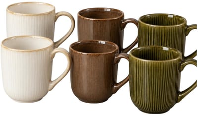 Mica Decorations Koffiemok Nusa - 6x stuks - 11 x 9 cm - keramiek - theemok
