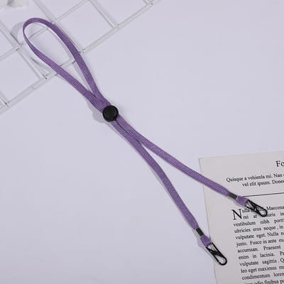 Sangle de chapeau flexible et réglable, cordon de menton de chapeau amovible coupe-vent, sangle anti-perte avec clips, violet gray