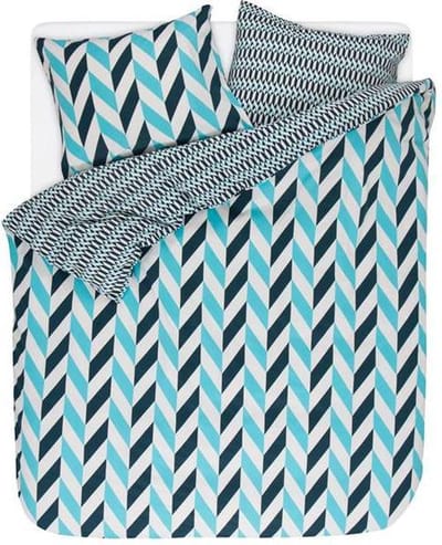 Esprit Criss Cross - Dekbedovertrek - Tweepersoons - 200x200/220 cm + 2 kussenslopen 60x70 cm - Aqua