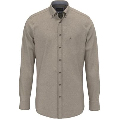 Fynch-Hatton Overhemd Herringbone Flanel Button-Down Dark Chocolate / male