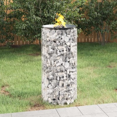 Buitenhaard Gabion - Vuurkorf Tuin - Gezellige sfeer - Stevige constructie - 50 x 100 cm - Zilver