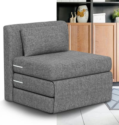 Slaapstoel - Uitklapbaar - Slaapbank - Logeerbed - Zetelbed - Slaapfauteuil - Vouwbed - 1 persoons - Zeer comfortabel -Grijs
